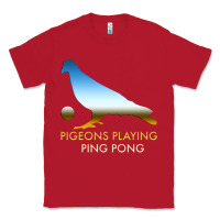Red Best Pigeons Playing Ping Pong Music Classic Tee - artisFamous