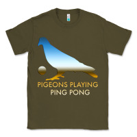 Army Green Best Pigeons Playing Ping Pong Music Classic Tee - artisFamous
