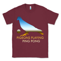 Burgundy Best Pigeons Playing Ping Pong Music Classic Tee - artisFamous