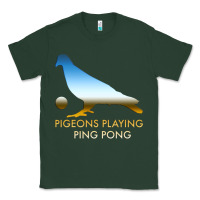 Sports Green Best Pigeons Playing Ping Pong Music Classic Tee - artisFamous