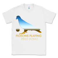 White Best Pigeons Playing Ping Pong Music Classic Tee - artisFamous
