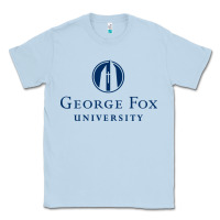 Dusty Blue George Fox College Design Classic Tee - artisFamous