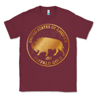 Burgundy Buffalo Gold Native American - Bison Classic Tee - artisFamous