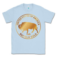 Dusty Blue Buffalo Gold Native American - Bison Classic Tee - artisFamous