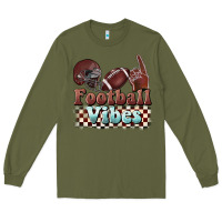 Army Green football vibes Long Sleeve Tee - BarkalooDesign