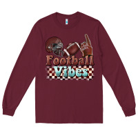 Burgundy football vibes Long Sleeve Tee - BarkalooDesign