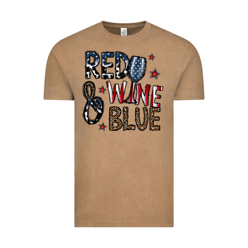 Red Wine Blue Vintage Tee by CowhideDigitalArt | Teevron