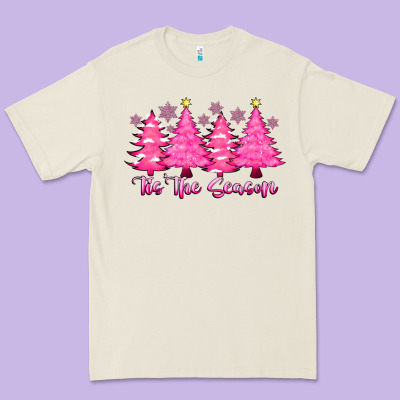 Tis The Season Pink Trees Premium Tee Designed By Cowhidedigitalart