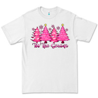 White Tis the Season Pink Trees Premium Tee - CowhideDigitalArt