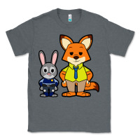 Charcoal Heather zootopia duo chibi Classic Tee - artisFamous