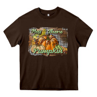 Chocolate Brown hey there pumpkin Heavy Core Tee - BundleAndBundleShop