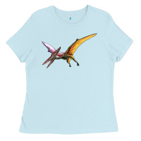 Baby Blue dinosaur pterodactyl Ladies Tee - Artiststas