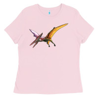 Bubblegum Pink dinosaur pterodactyl Ladies Tee - Artiststas