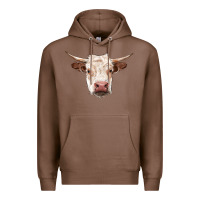 Chestnut hereford cow head Premium Hoodie - RanaPortraitStore