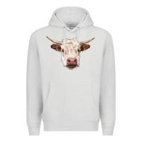 Dove Grey hereford cow head Premium Hoodie - RanaPortraitStore