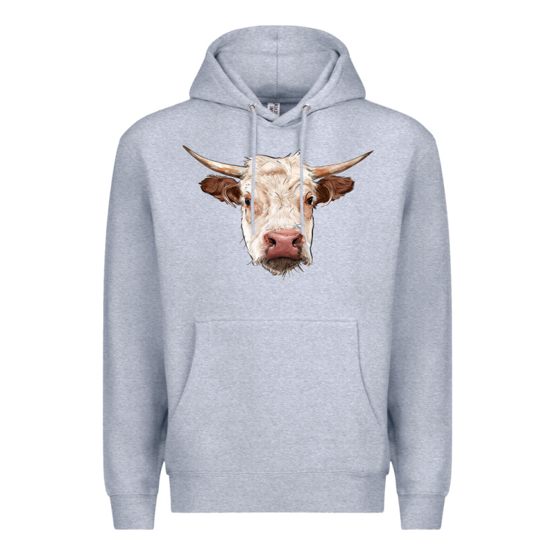 Hereford Cow Head Premium Hoodie by RanaPortraitStore | Teevron