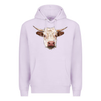 Lilac hereford cow head Premium Hoodie - RanaPortraitStore