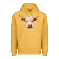 Mustard hereford cow head Premium Hoodie - RanaPortraitStore