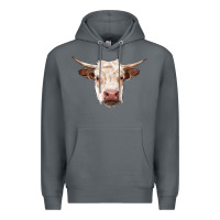 Rock hereford cow head Premium Hoodie - RanaPortraitStore