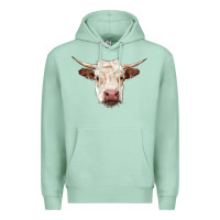 Seafoam hereford cow head Premium Hoodie - RanaPortraitStore