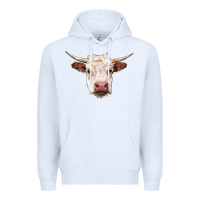 White hereford cow head Premium Hoodie - RanaPortraitStore
