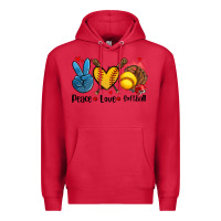 Cardinal peace love  softball Premium Hoodie - AdoDesignShop