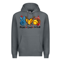 Rock peace love  softball Premium Hoodie - AdoDesignShop