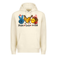 Sandshell peace love  softball Premium Hoodie - AdoDesignShop