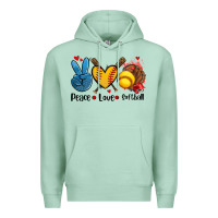 Seafoam peace love  softball Premium Hoodie - AdoDesignShop