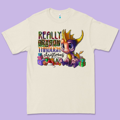 Real Dragon Through Christmas Premium Tee Designed By Cowhidedigitalart