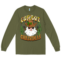 Army Green cowboy christmas santa Long Sleeve Tee - BarkalooDesign