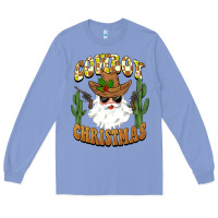 Colony Blue cowboy christmas santa Long Sleeve Tee - BarkalooDesign