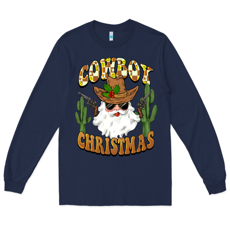 Cowboy Christmas Santa Long Sleeve Tee by BarkalooDesign | Teevron