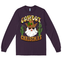Plum cowboy christmas santa Long Sleeve Tee - BarkalooDesign
