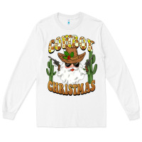 White cowboy christmas santa Long Sleeve Tee - BarkalooDesign