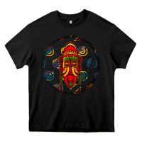 Black african masks round earrings 2 Heavy Core Tee - BundleAndBundleShop