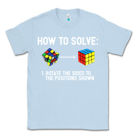 Dusty Blue youth rubiks cube rotate the sides to the position shown cube Classic Tee - DesigneFamous