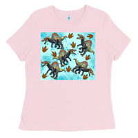 Bubblegum Pink spinosaurus Ladies Tee - Artiststas