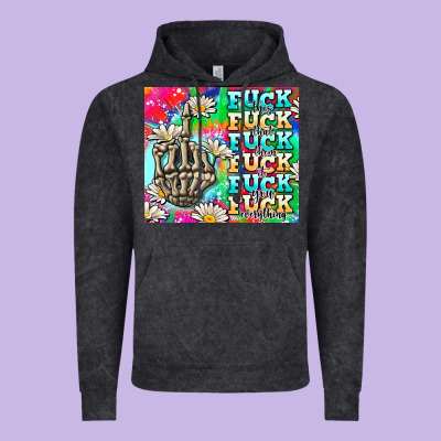 Fuck Everything Skeletons Vintage Hoodie Designed By Adodesignshop