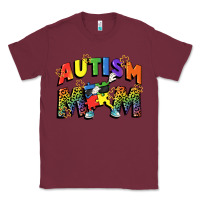 Burgundy Autism mom Classic Tee - FaDigitalArtStudio
