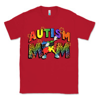 Red Autism mom Classic Tee - FaDigitalArtStudio