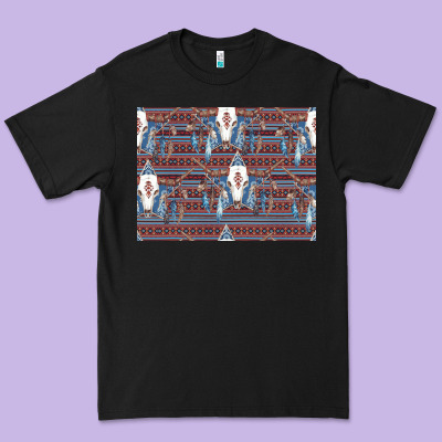 Bull Skull Pattern Premium Tee Designed By Cowhidedigitalart