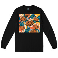 Black football smiley face Long Sleeve Tee - BarkalooDesign
