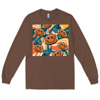 Chestnut football smiley face Long Sleeve Tee - BarkalooDesign