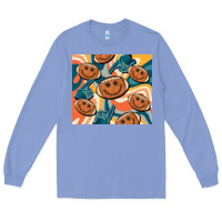 Colony Blue football smiley face Long Sleeve Tee - BarkalooDesign