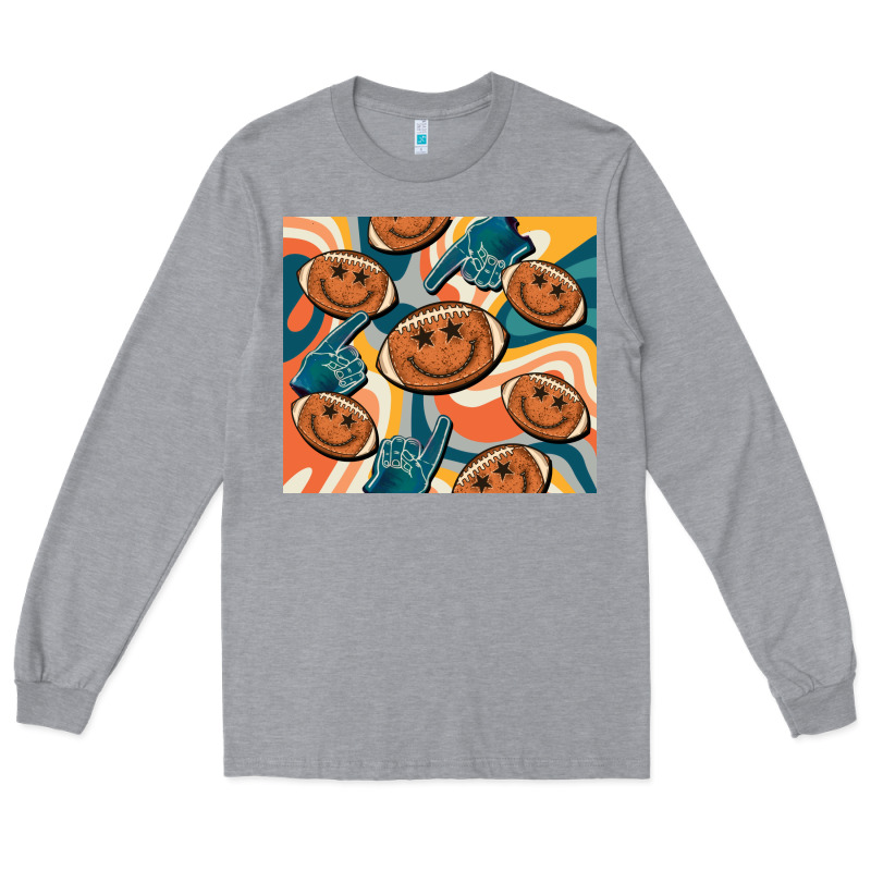 Football Smiley Face Long Sleeve Tee by BarkalooDesign | Teevron