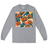Heather Grey football smiley face Long Sleeve Tee - BarkalooDesign