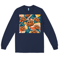 Navy football smiley face Long Sleeve Tee - BarkalooDesign