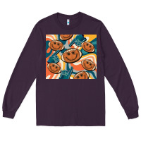 Plum football smiley face Long Sleeve Tee - BarkalooDesign