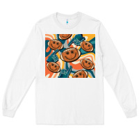 White football smiley face Long Sleeve Tee - BarkalooDesign
